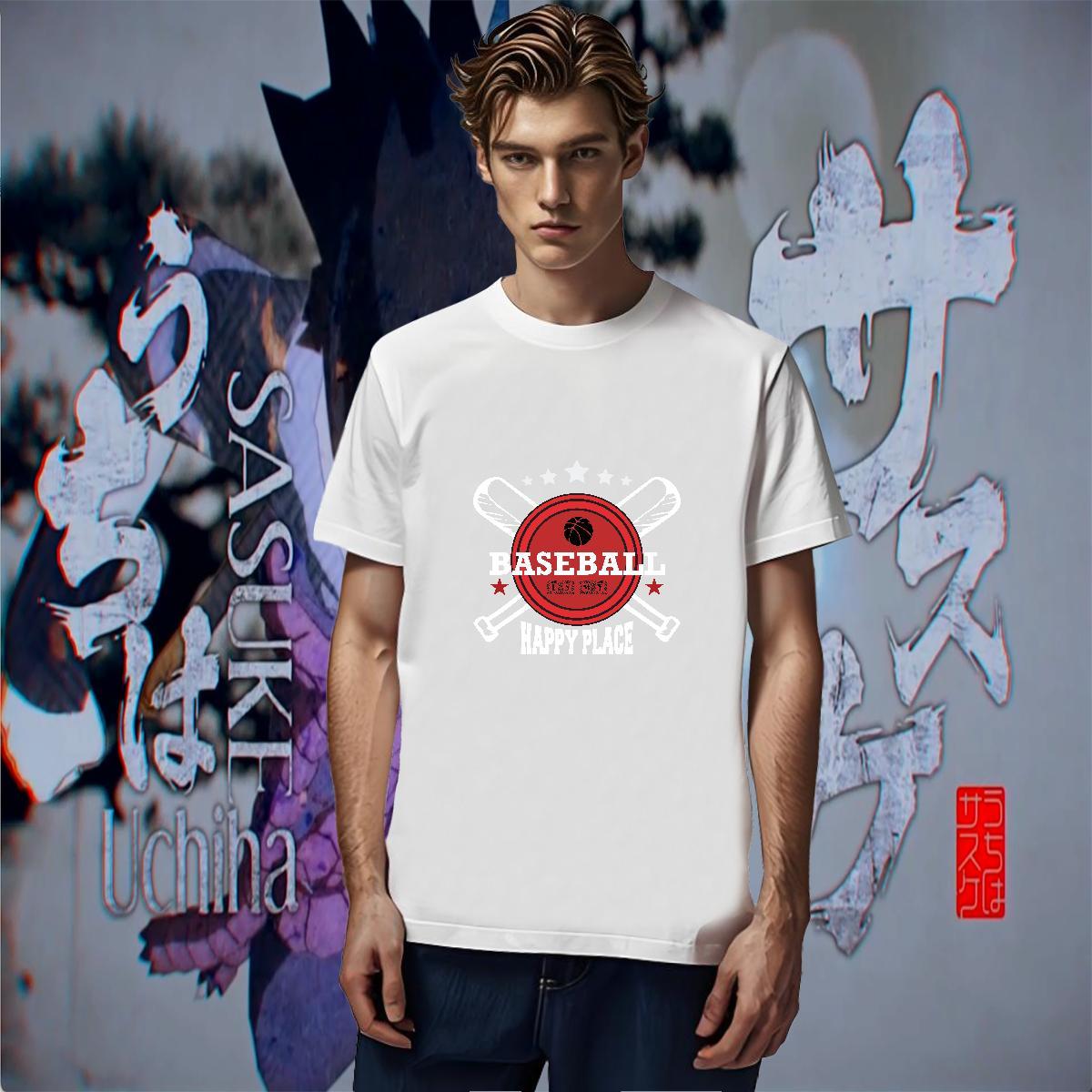 Wholesale Men Tees Anime Printing Street 100% Cotton 230g Custom Printing Pure Cotton baseball T Shirt For Man Classic Wear
