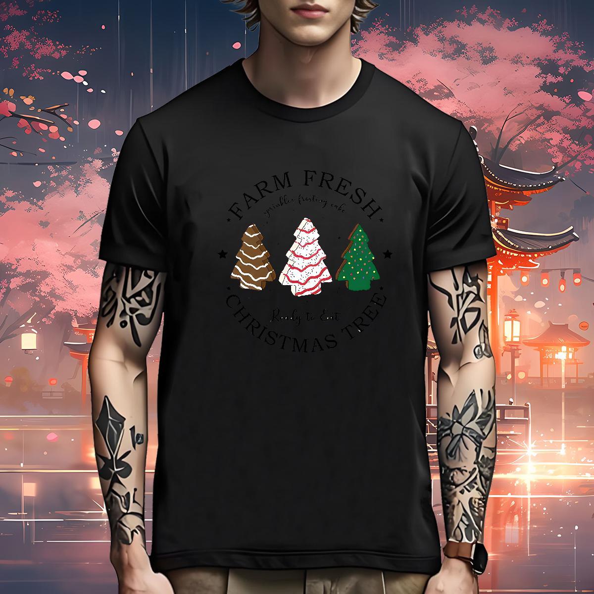 Cool Design T shirt Christmas Short Sleeve O-Neck Street Wear Custom Printing 230g Pure Cotton Mens Tshirts Customized Clothes