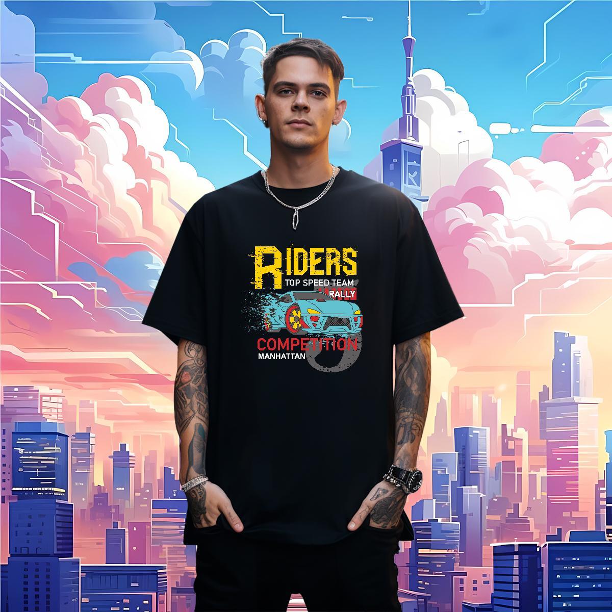 Loose car 230g Cotton Tshirts Outdoor Pure Cotton T Shirt For Man Fashion Skull Clothings