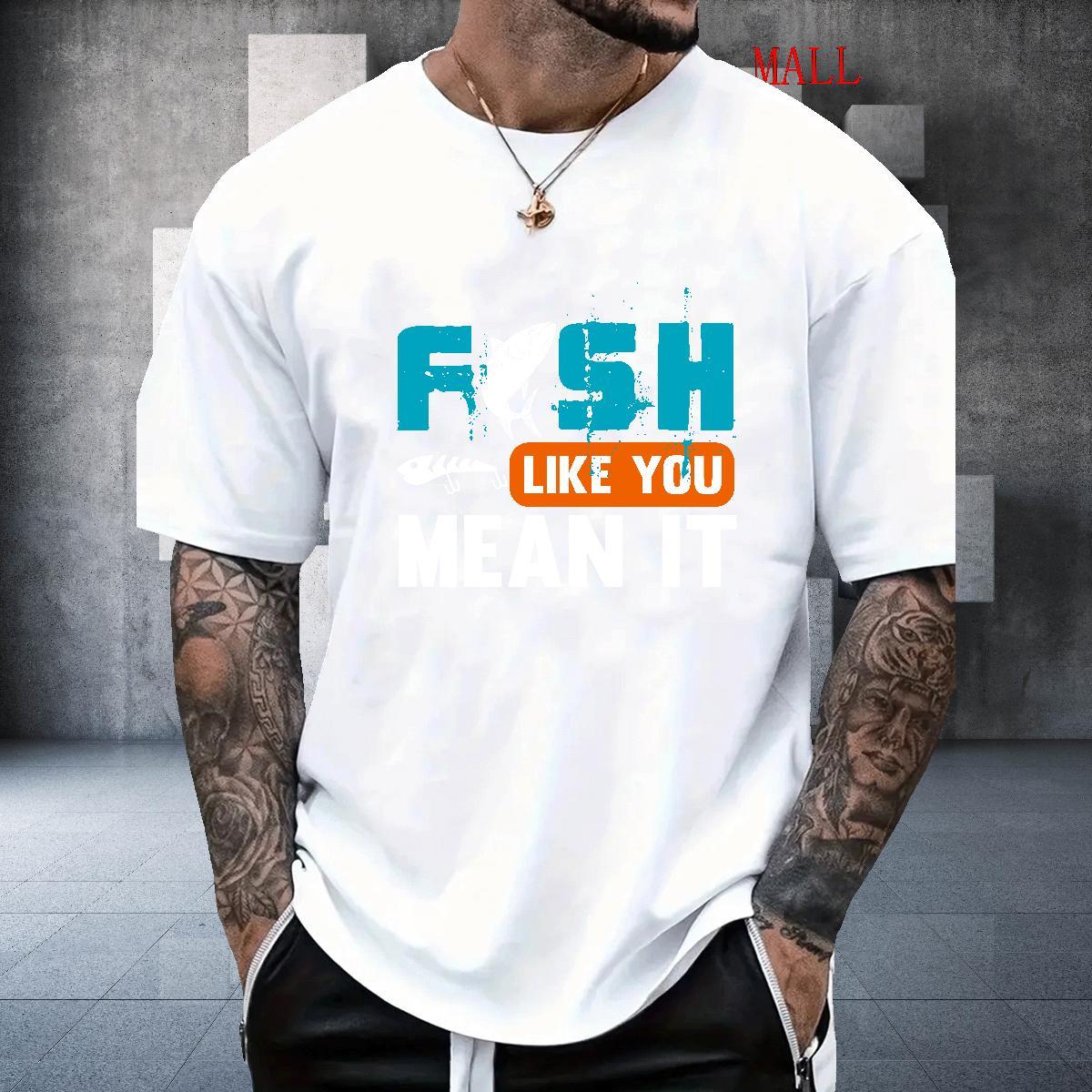 Free Shipping fish Men T Shirts Sports Casual Tshirt for Man Woman 100% Cotton 230g Stylist Breathable Short Sleeve Plus Size Cartoon Top Tees