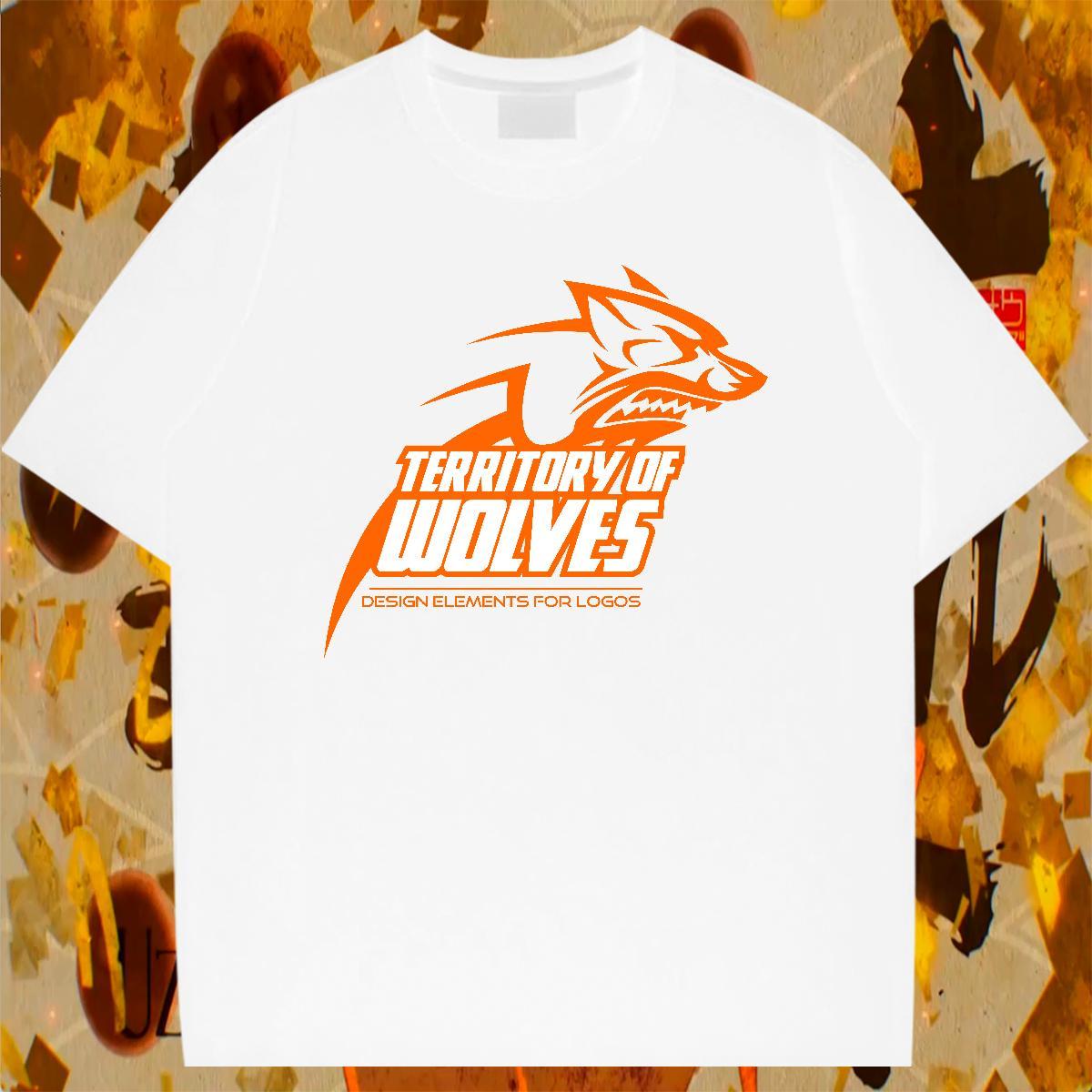 Loose Fit Couples T Shirts Anime Printing Street 230g Cotton Graphic Breathable Short Sleeve wolf T Shirts Men Fashion Designer Top Tees