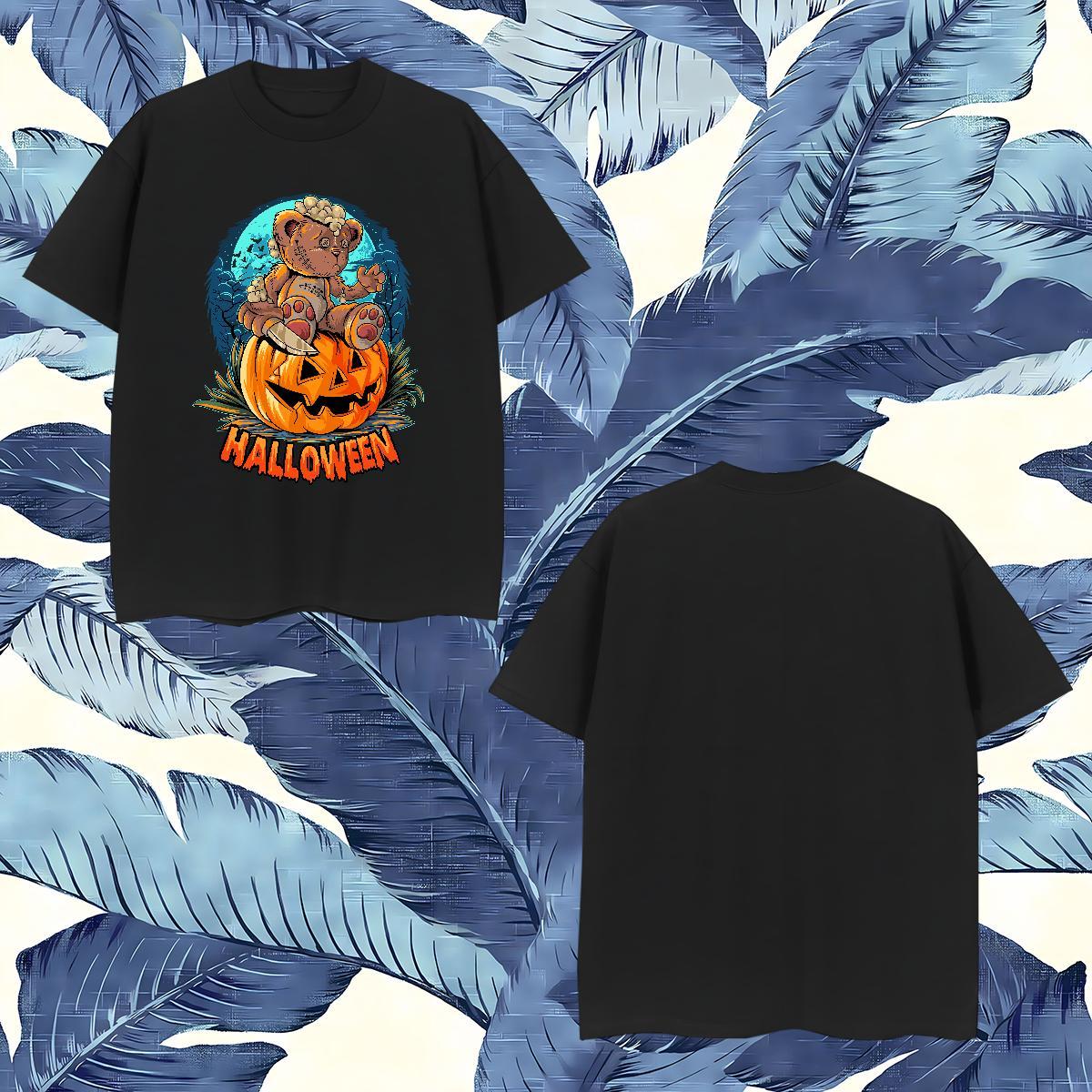 2024 Designer Couples T Shirts halloween High Street Hip Hop 230g Pure Cotton Tops Tees Breathable Short Sleeve Classic Men T Shirts Anime