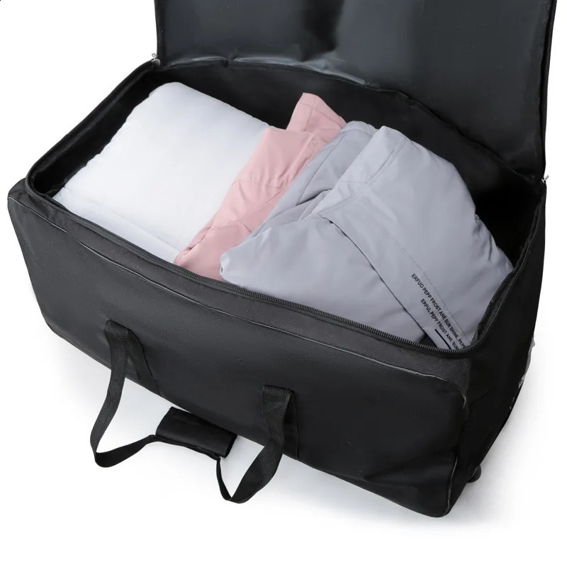 Foldable Travel Bag On Wheels Air Consignment Package High Capacity Storage Luggage Handbag Anti-scratch Shoulder Bag 240819