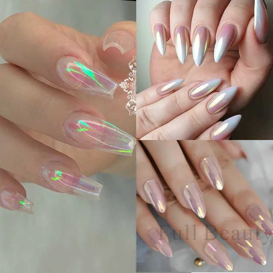 12pcs Aurora Pearl Nail Glitter Powder Mirror Effect Pigment Chrome Rubbing Dip Fine Dust Gradient Manicure Decoration LAF-031XJ240815