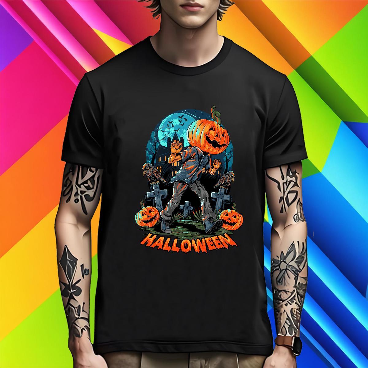Popular T-Shirts for Men pumpkin Crew Neck Spring Summer Custom Print Plus Size 230g Cotton Mens Tshirts Brand Clothings