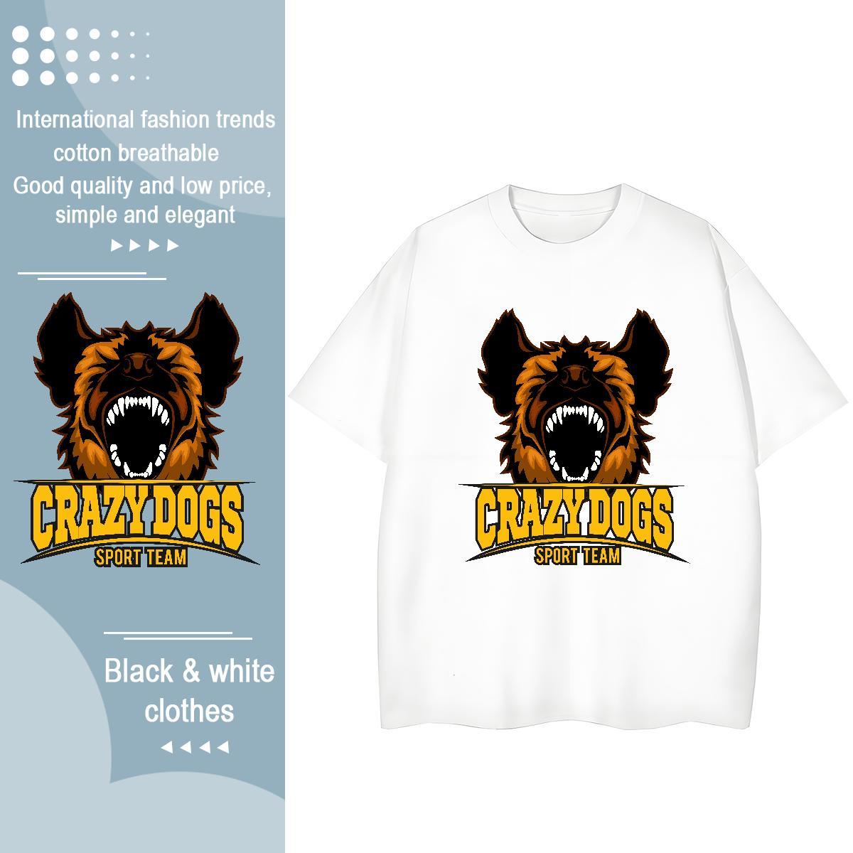 New Arrival Woman Tshirt Beach Breathable Crew Neck Tees Shirts Designer 230g Pure Cotton crazy dog Custom Print Oversized T shirt