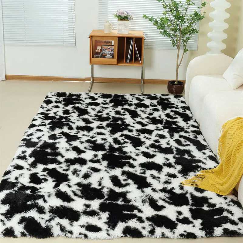 Modern living room long hair lounge carpet bedroom fur decoration Nordic fluffy floor bedding W240815
