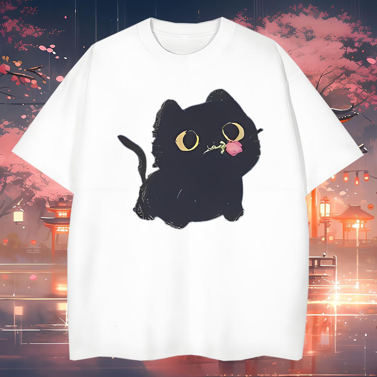2024 Designer Men Tshirts cat Street 230g Pure Cotton Clothes Crew Neck Cool Design Man T Shirts Skull