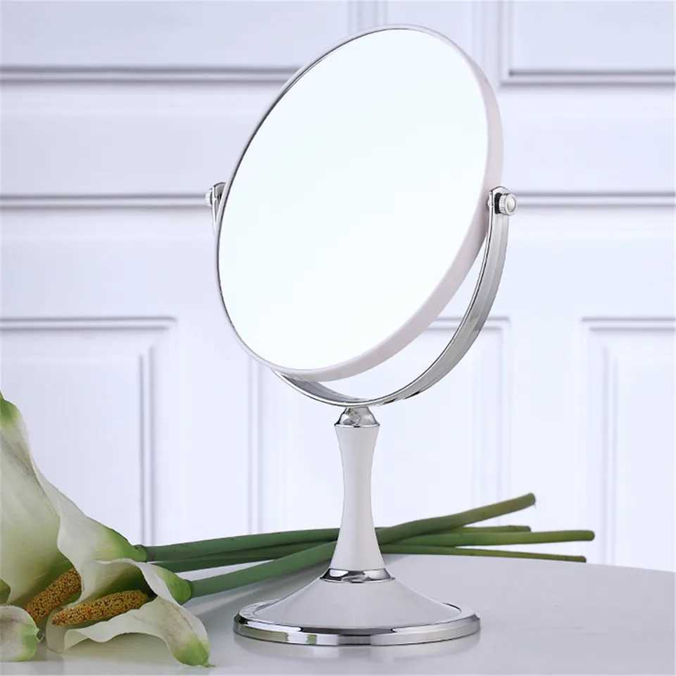 Magnification Circular Makeup Mirror Double-Sided Rotating Cosmetic Mirror Magnifier Mirror Princess Desktop Standing Mirror Y240819