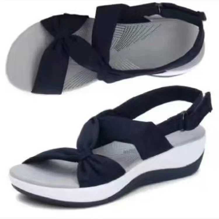 Women Sandals 2024 Summer Closed Toe Roman Women Bow Platform Wedges Sandals Women Sandals Plus Size 42 CL240806