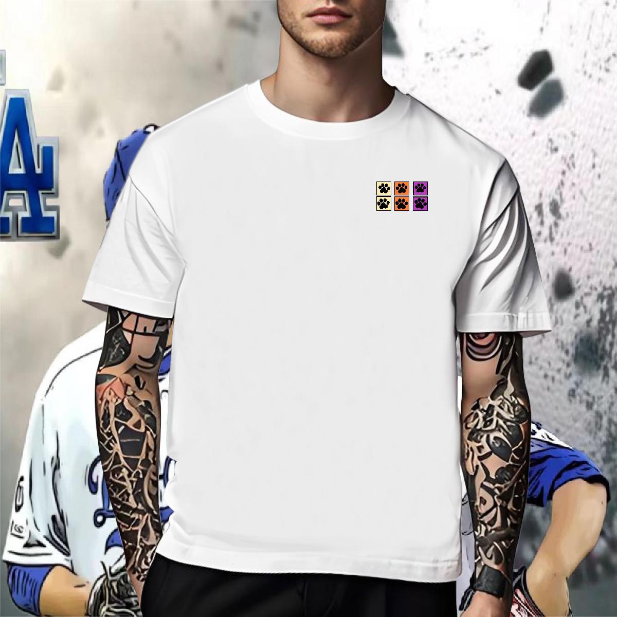 Fashion Casual Men Tshirts dog's paw Street Wear 230g 100% Cotton Clothes Breathable Short Sleeve Loose Fit T shirt Plus Size Custom