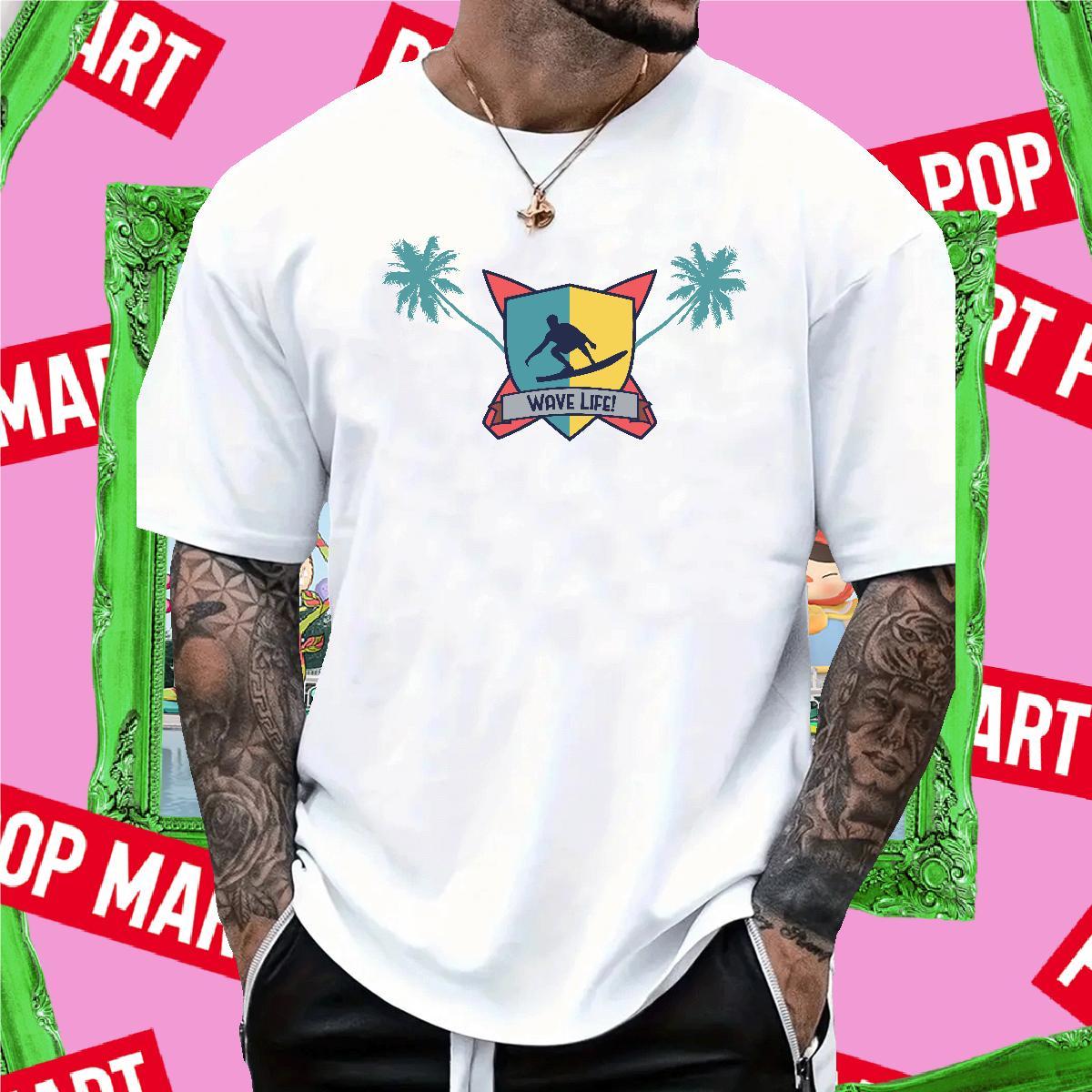 Free Shipping tree 230g Pure Cotton Men Tees High Street Hip Hop Breathable Short Sleeve Men T Shirts Fashion Custom Cartoon Tops Shirt