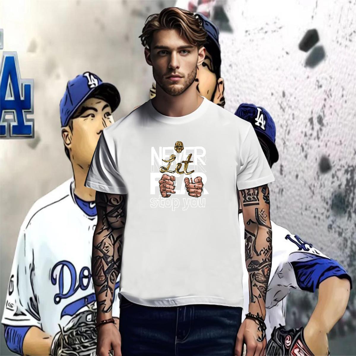 T Shirts Men 230g Cotton hand- Sports Casual Breathable Short Sleeve DIY Anime Men Tops Tees 2024 DIY Loose Fit Tee Shirt