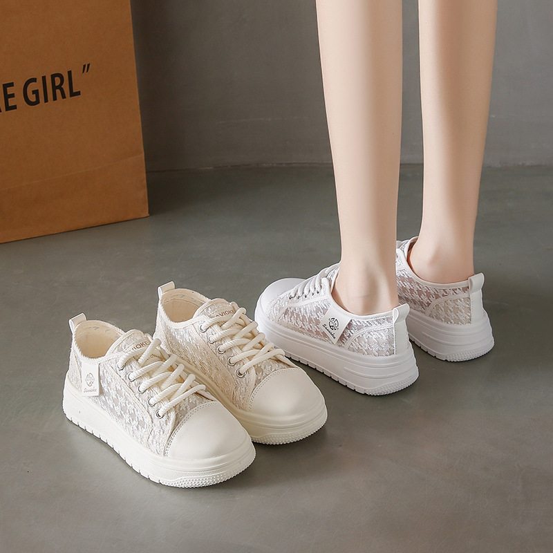 Ddmysports Summer New Instagram Korean Edition Ollow Small White Female Students Thick Sole Versatile Casual Sports Board Shoes P OUTDOOR