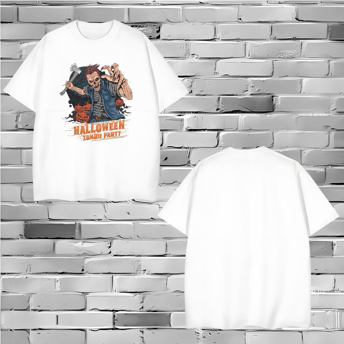 New Arrival Tshirt for Man Woman halloween Casual Beach 100% Cotton 230g Tops Tees Breathable Short Sleeve High Quality T shirt Oversized 3XL 4XL