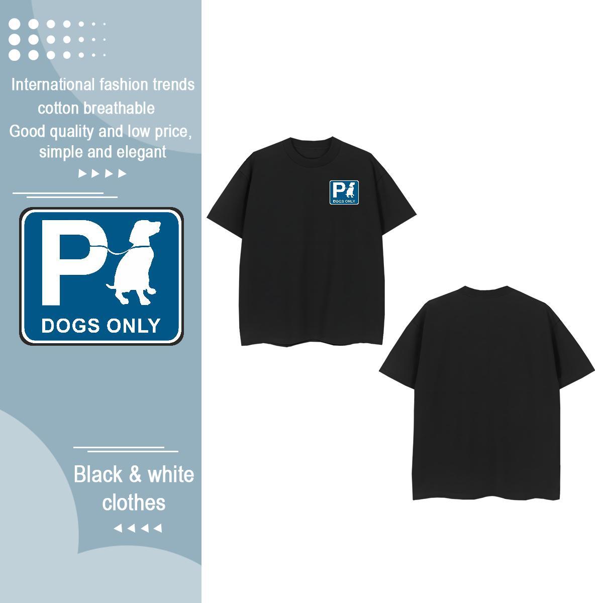 2024 Men Tops Tees dog Street 230g Cotton Clothings Crew Neck Classic T-Shirts DIY Anime