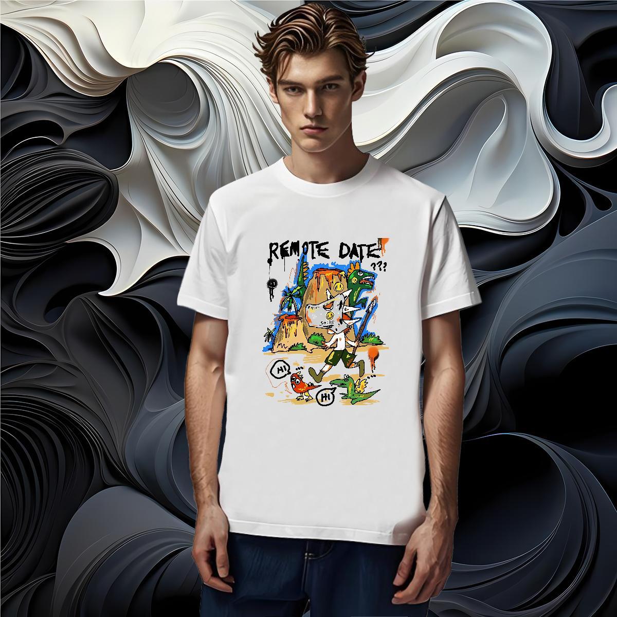 Man T Shirts 230g Cotton cartoon Sport Breathable Soft Custom Printing Tshirt for Man Woman Classic Casual Loose Fit Clothings