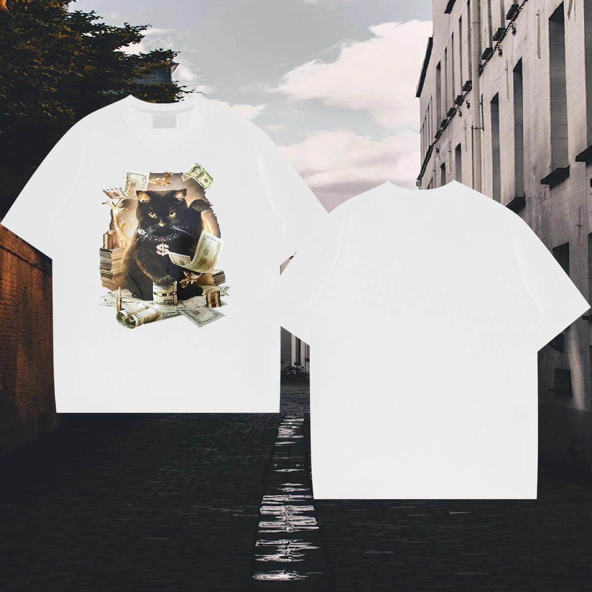 Factory Direct Men Clothes T-Shirt dollars Street Wear 230g Cotton Tops Shirt Short Sleeve O-Neck Wholesale T-Shirts for Men Custom Print Plus Size