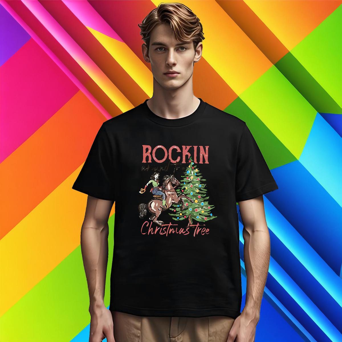 Customized Mens Tshirts Christmas tree Daily Outfit 100% Cotton 230g Tops Tees Breathable Soft High Quality Men T Shirts Floral Print