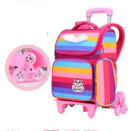 children school Trolley backpack Bag for Girls school Rolling backpack bag wheels School wheeled backpack bag for girls student Y240820