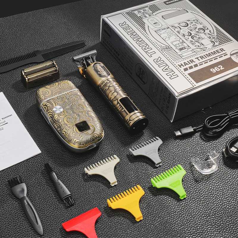 New All Metal Oil Head Hair Trimmer for Mens Retro Bald Hair Cutting Set Multi functional Electric Shaver Beauty Kit W240819