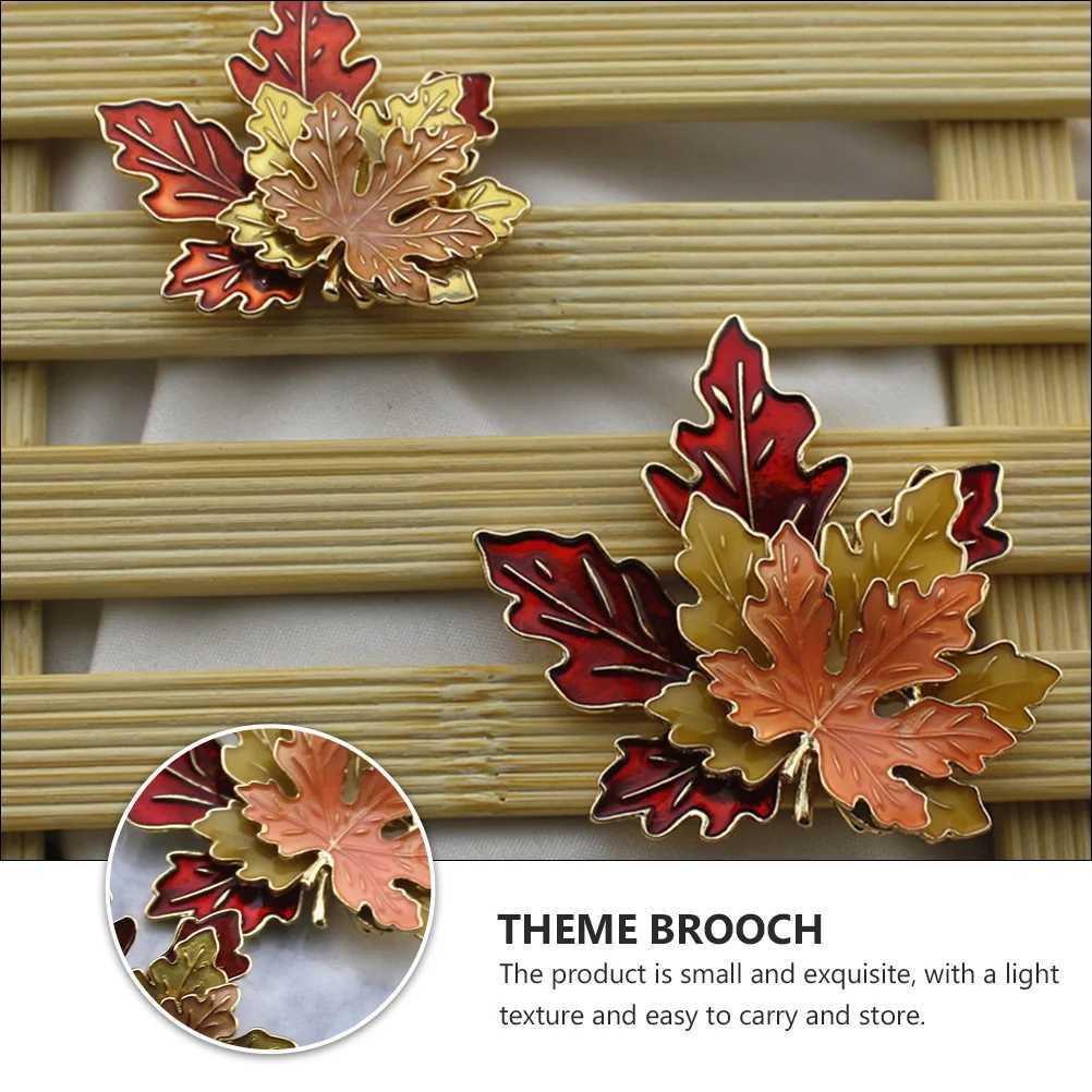 4 pieces of autumn cashmere mAPle jewelry clothing pin jacket brooch oil drop corset alloy jacket decoration W240815