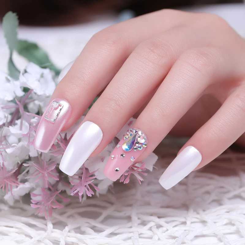 BORN PRETTY Mirror Glitter Nail Chrome Pigment Dust Power Pearl White Rubbing Powder Nail Glitter Nail Art Decorations ToolXJ240815