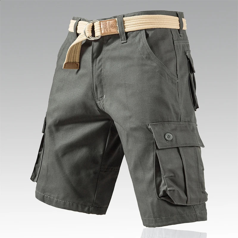 Mens Casual Cargo Shorts Outdoor Sports Half Pants Bermuda Shorts American Style Streetwear Breathable Comfortable Shorts Grey 240819