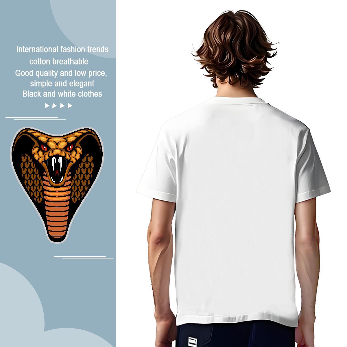 Soft T Shirt For Man cobra O Neck Short Sleeves Outdoor Custom Anime 230g Pure Cotton Tshirt for Man Woman Brand Tops Tees