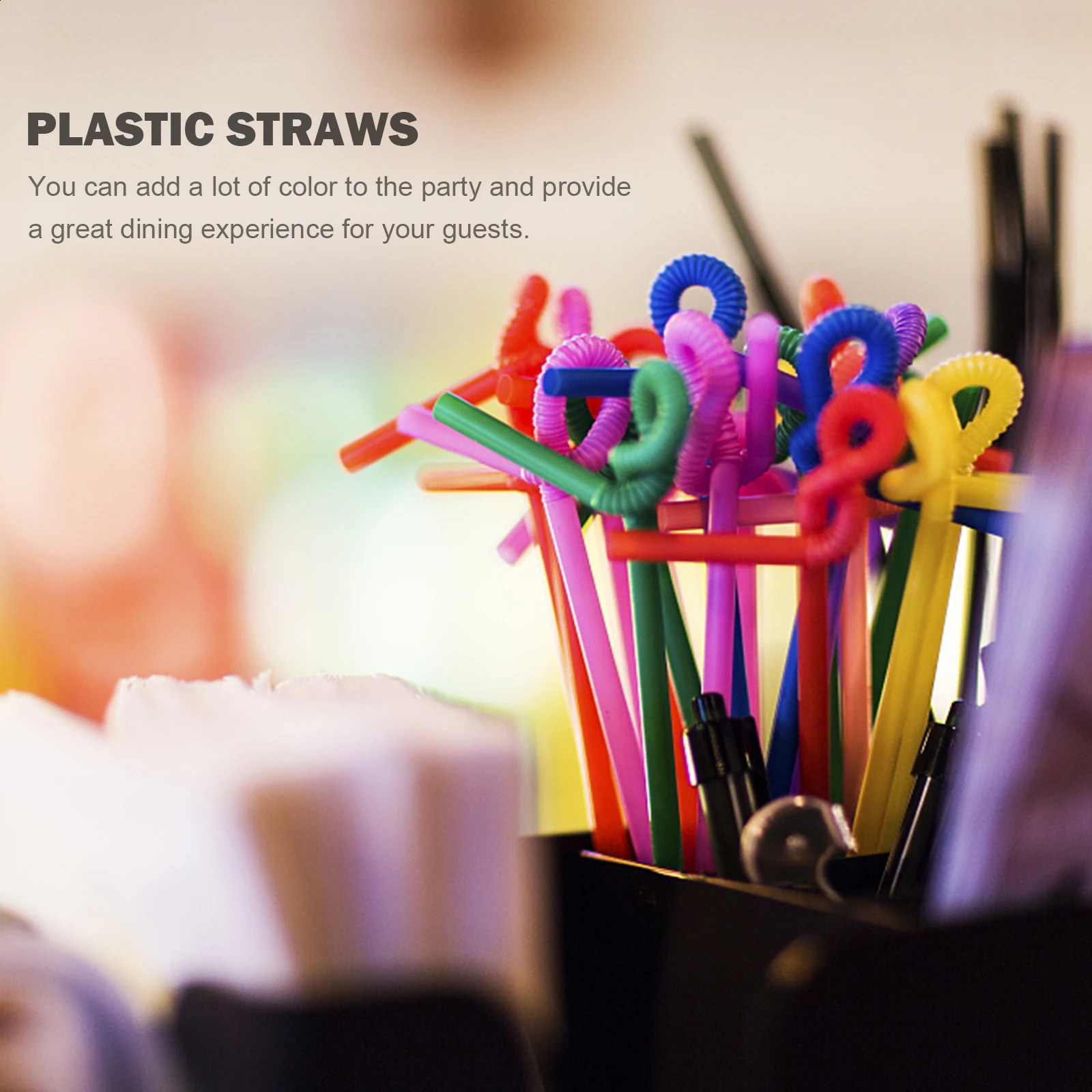 1001500 pieces of colored and black flexible plastic drinking ropes milk tea bars parties weddings kitchen drinks straw home accessories 240819