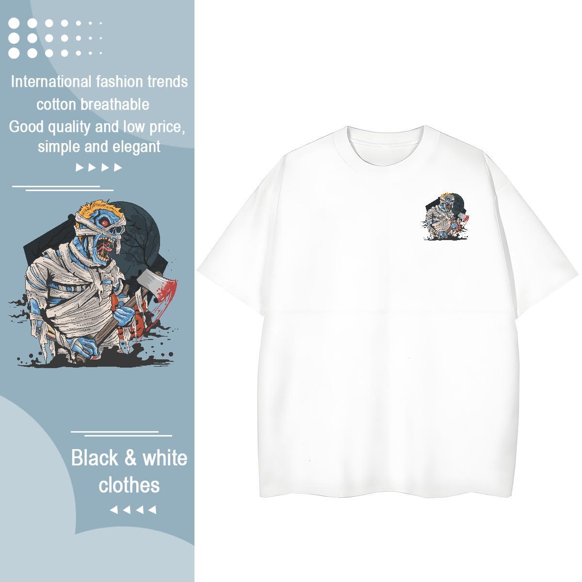 Designer Men Clothes T-Shirt monster High Street Hip Hop 230g Cotton Tee Shirt Round Neck Short Sleeve Cool Men T Shirts Custom Print Plus Size