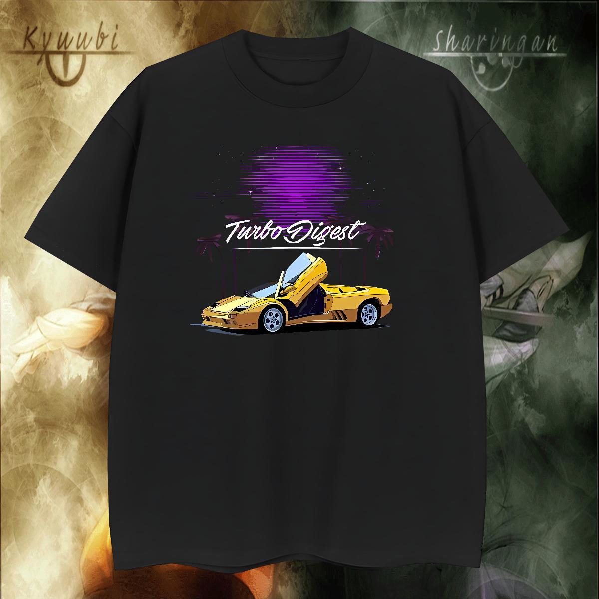 Brand Tshirt for Man Woman Daily Wear 230g Cotton Skull O Neck Short Sleeves car T shirt DIY Polos