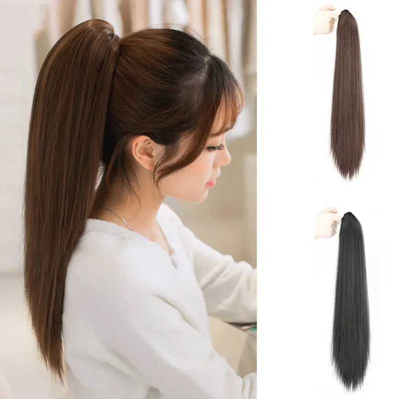 50cm wig ponytail hair extension natural womens long vacation claw clip straight piece womens dopamine wig braided W240817