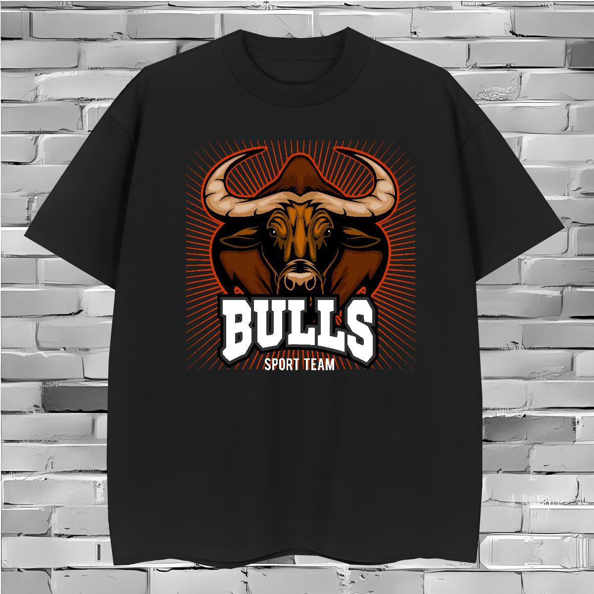 T Shirts Men 230g Cotton bull Street Wear Round Neck Short Sleeve Custom Big Size Men Clothes T-Shirt Stylist Cool Tshirts
