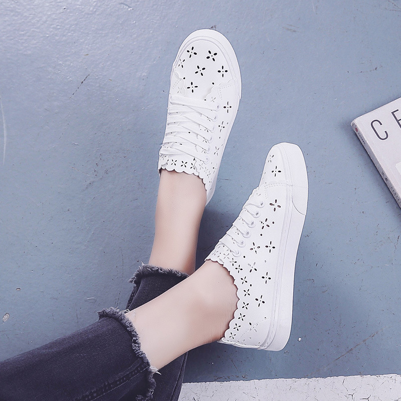 Ddmysports Summer Breathable Little White For Women New Ollow One Step Flat Comfortable Lazy Korean Edition Nurse Board Shoes OUTDOOR