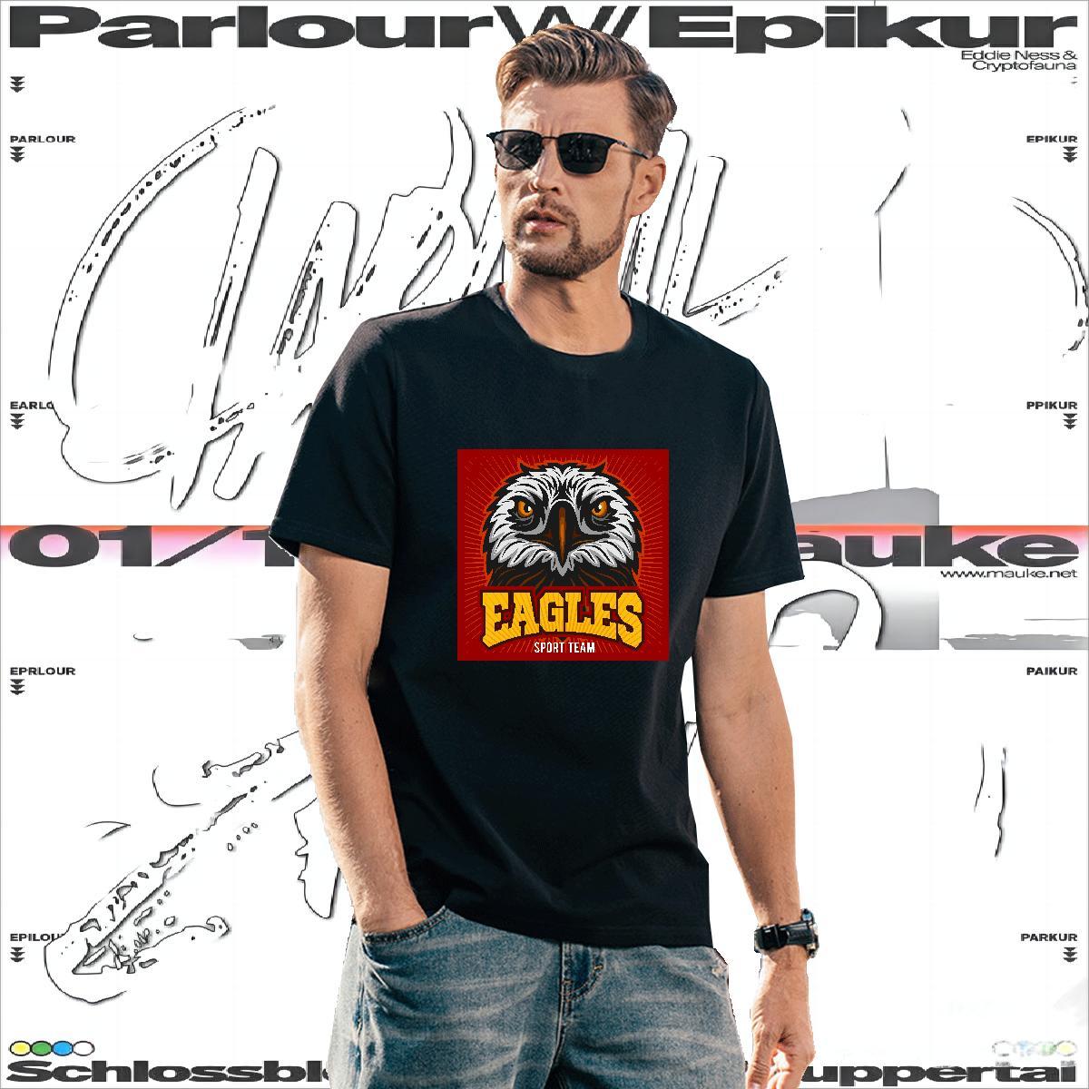 Loose Mens T Shirts eagle Short Sleeve O-Neck Street Casual Custom Cartoon 230g Pure Cotton Mens Tshirts Classic Casual Clothings