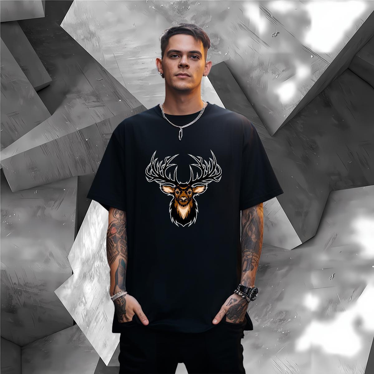 Wholesale T-Shirts for Men deer Pure Cotton Casual Daily Wear White Plus Size 100% Cotton 230g Men Clothes T-Shirt Stylist Tops Tees