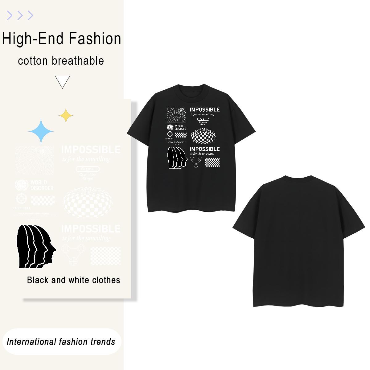 Designer side face 230g Cotton Mens Tshirts Hip Hop Pure Cotton Men T Shirts 2024 DIY Custom Printing Top Tees