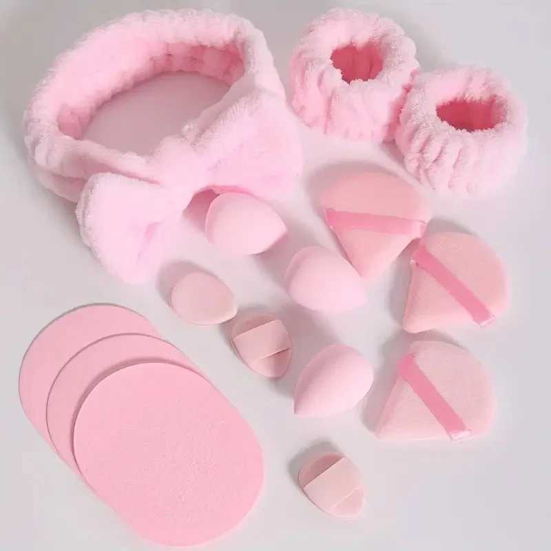 12/15Pcs Cosmetic Puff Makeup Sponge Blender Beauty Egg Foundation Sponges Puff Wash Face Headband Wristband Make Up AccessoriesXJ240819