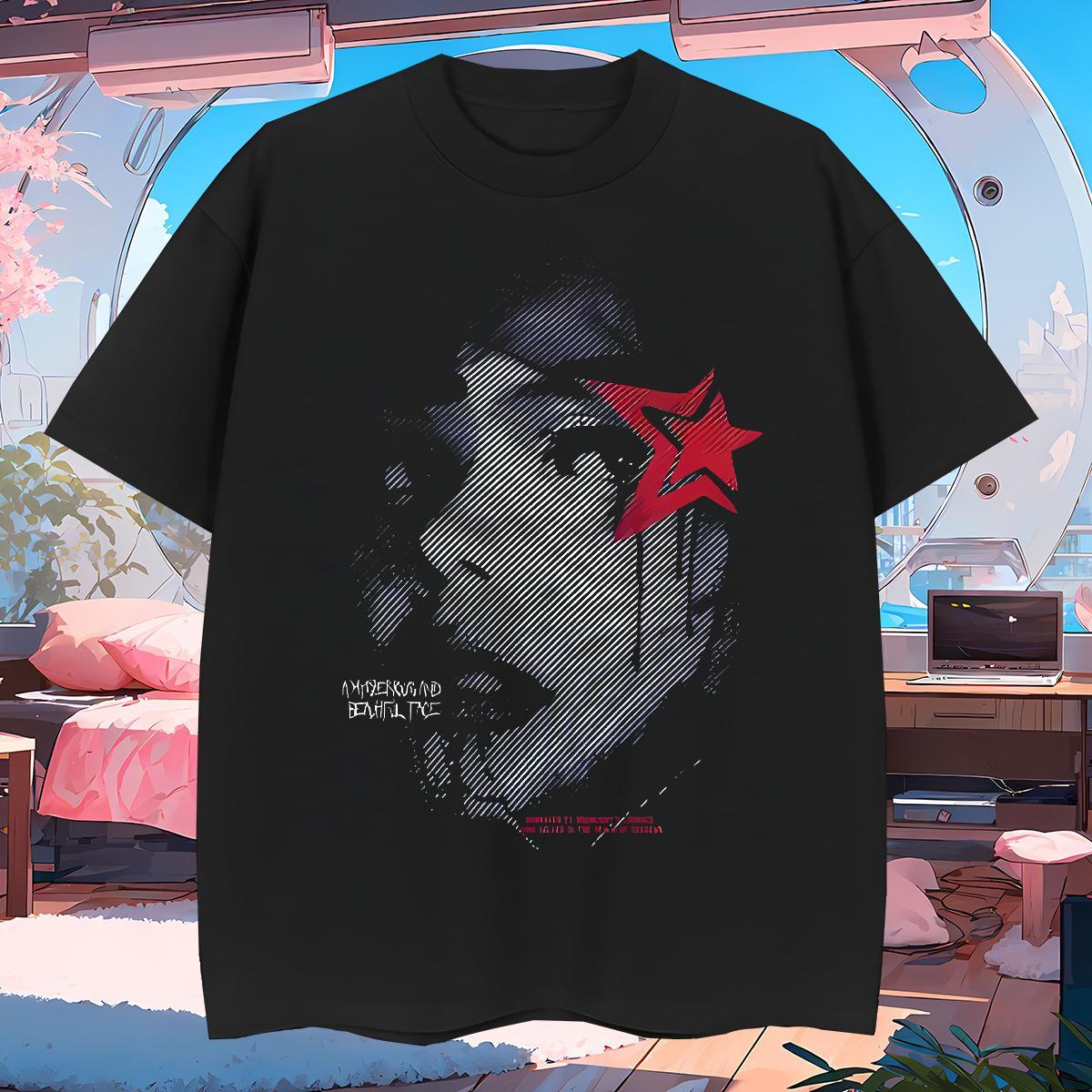 T-Shirts 230g Pure Cotton star Outdoor Breathable Short Sleeve Custom Big Size Men Tees DIY Customized Loose Tees Shirts