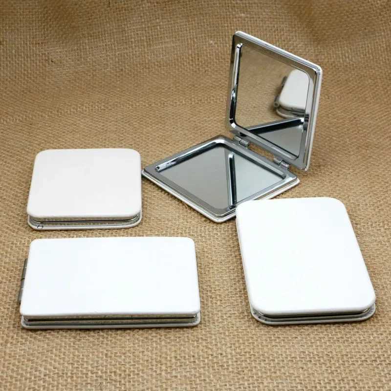 Double-sided White Folding Makeup Mirrors Without Cartoons Foldable Pocket Makeup Mirror Women Girls Beauty Cosmetic Mirror Y240819