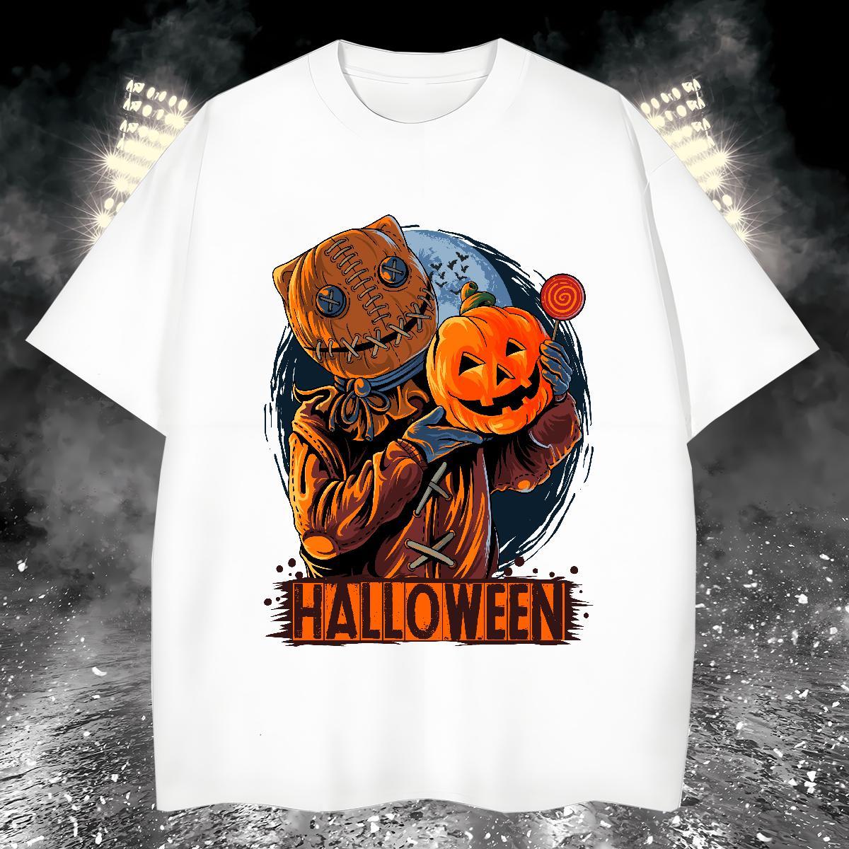 Factory Direct Men Tees pumpkin Hip Hop Street 100% Cotton 230g Tee Shirt Crew Neck Breathable Brand Mens T Shirts White Plus Size