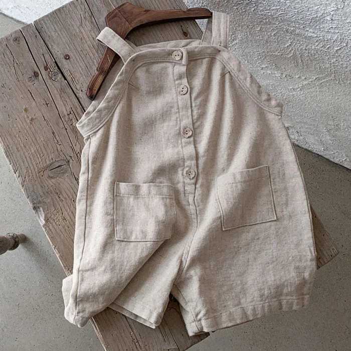 2024 summer new childrens denim top cute dot print baby sleeveless jumpsuit loose baby casual pants childrens bib pants W240806