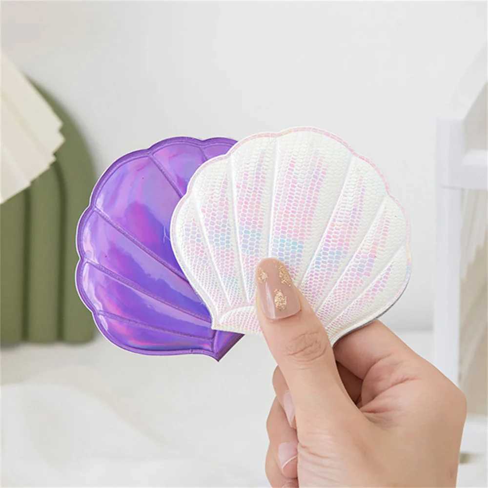 Shell Shape Makeup Mirror Double-Sided 2X Magnifying Vanity Folding Laser Mini Pocket Cosmetic Mirror Hand Compact Beauty Mirror Y240819