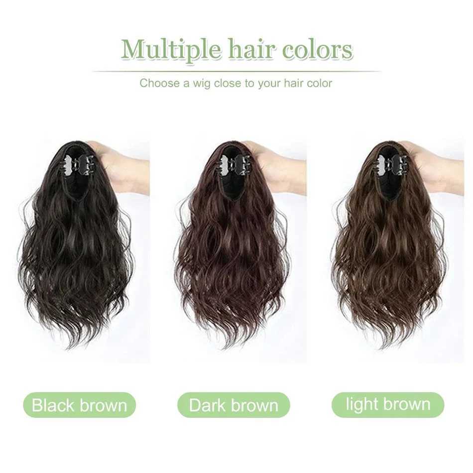 Short Curled Synthetic Wig Ponytail Natural Curling Claw Clip Ponytail Hair Extension Female High Grip with Mini Grip Ponytail W240817