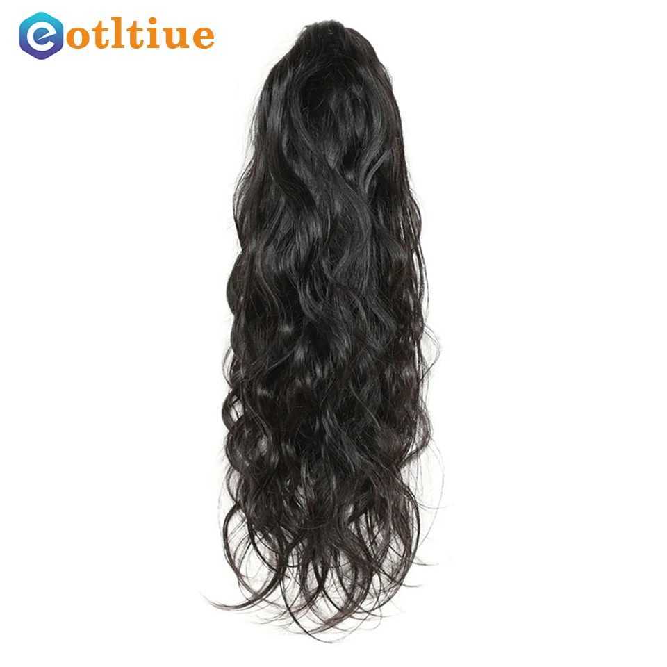 8-28 inches body wave claw ponytail human hair Brazilian hair ponytail clip hair natural black female W240817