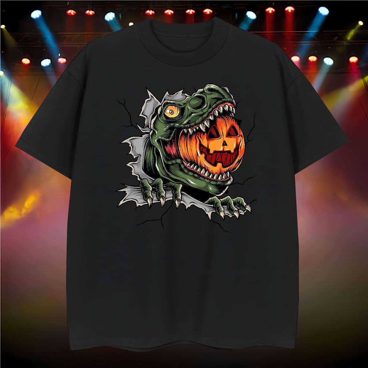 Soft T-Shirts for Men pumpkin Crew Neck Home Outdoor Custom Print Plus Size 230g 100% Cotton Men Tees DIY Customized Tee Shirt