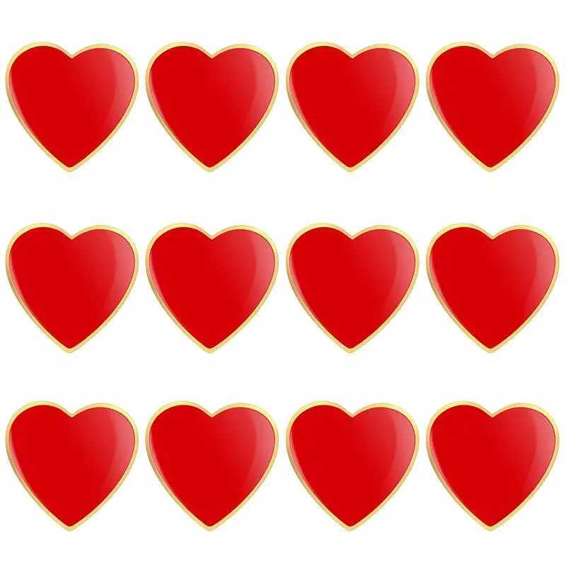 12 enamel pins heart-shaped brooch heart-shaped brooch collar pin Valentines Day gift party discount bulk W240815