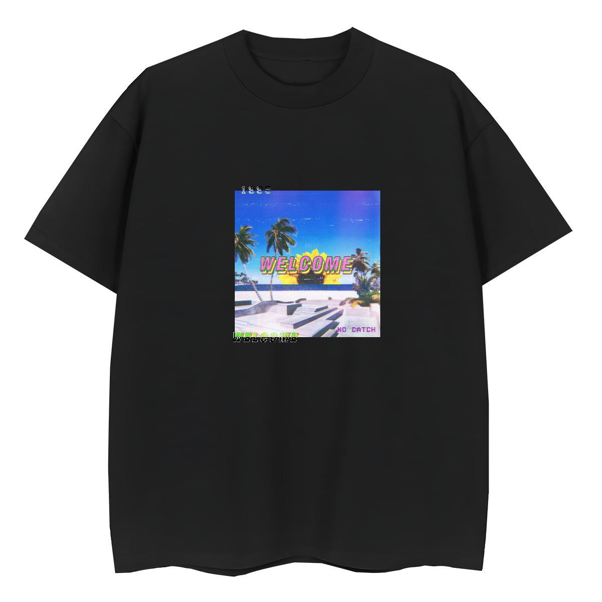 Fashion Casual Unisex Tshirts Sports Casual Breathable Short Sleeve Tees Shirts High quality 230g Pure Cotton beach Anime T-Shirts for Women