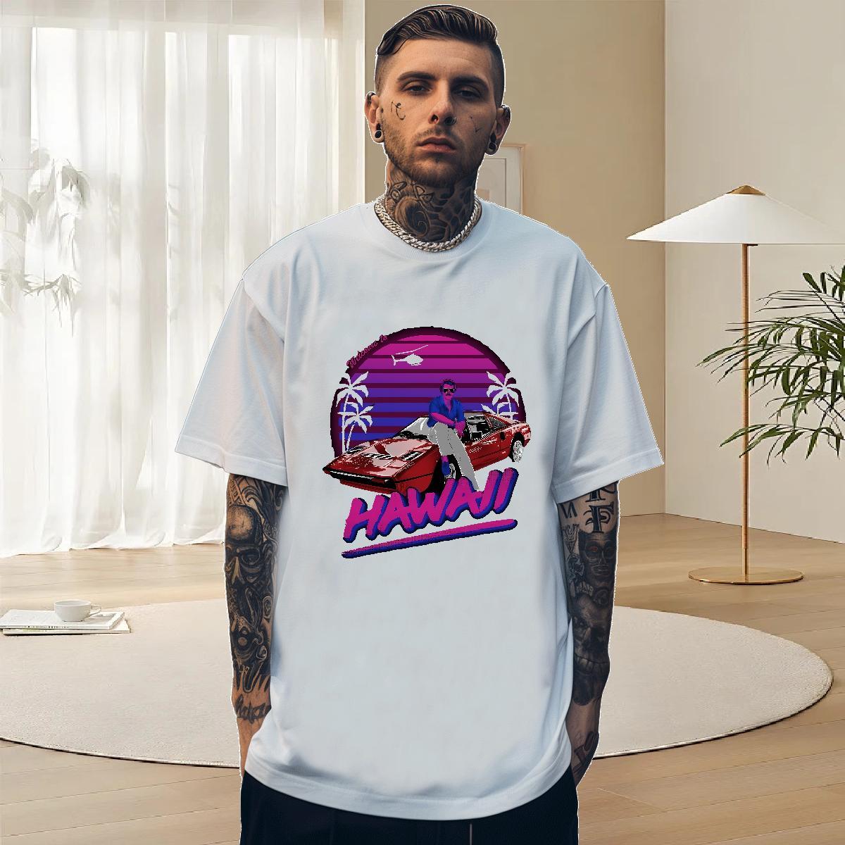 Free Shipping Men Tops Tees Daily Outfit 230g Pure Cotton Custom Print Oversized Breathable car Man T Shirts Classic Top Tees